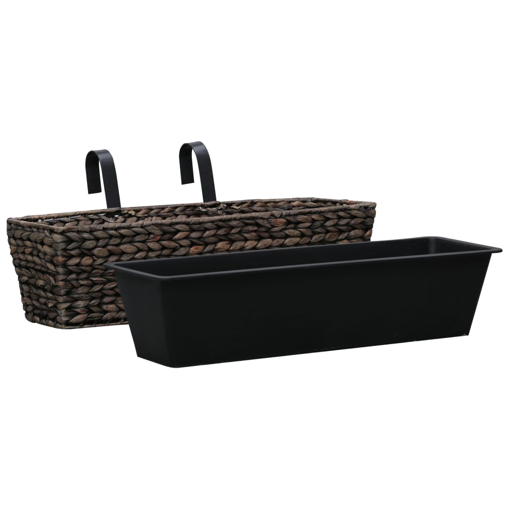 Garden Planters 2 pcs Water Hyacinth Brown - 60×20×18cm