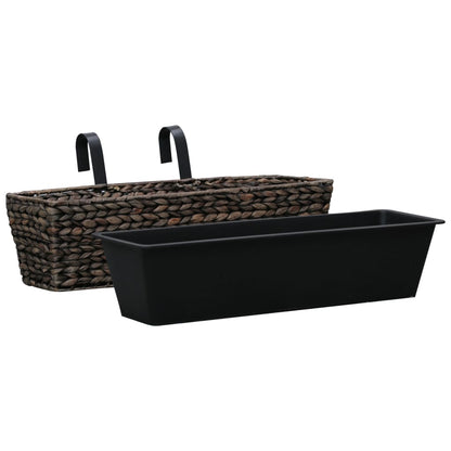Garden Planters 2 pcs Water Hyacinth Brown - 60×20×18cm