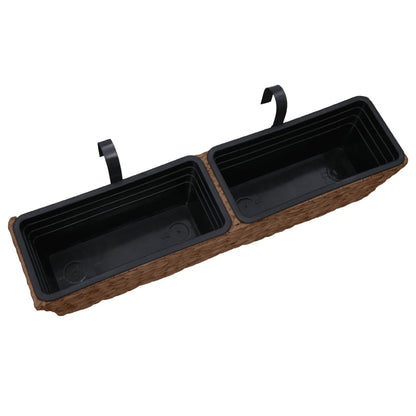 Garden Planters 2 pcs Water Hyacinth Brown - 80×20×18cm