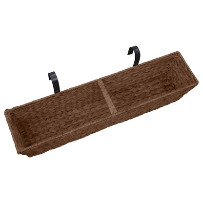 Garden Planters 2 pcs Water Hyacinth Brown - 80×20×18cm