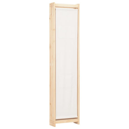 4-Panel Room Divider Cream Fabric