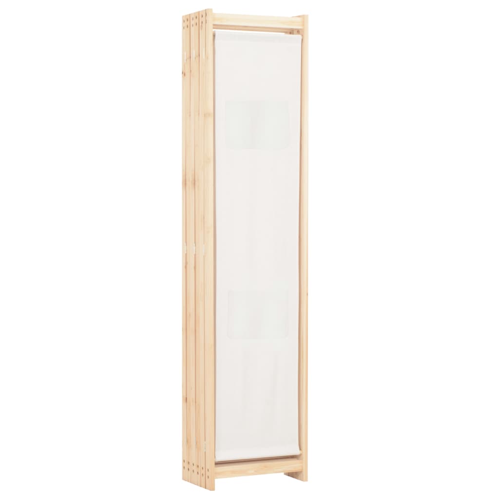 6-Panel Room Divider Cream Fabric