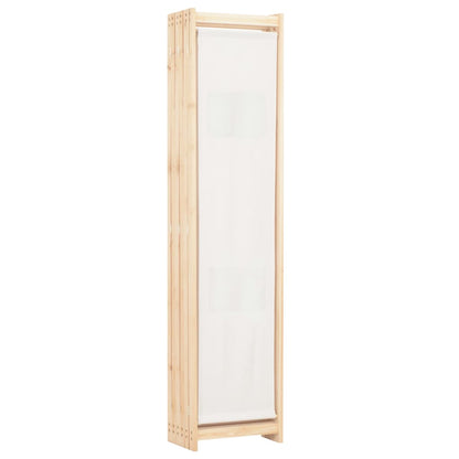 6-Panel Room Divider Cream Fabric