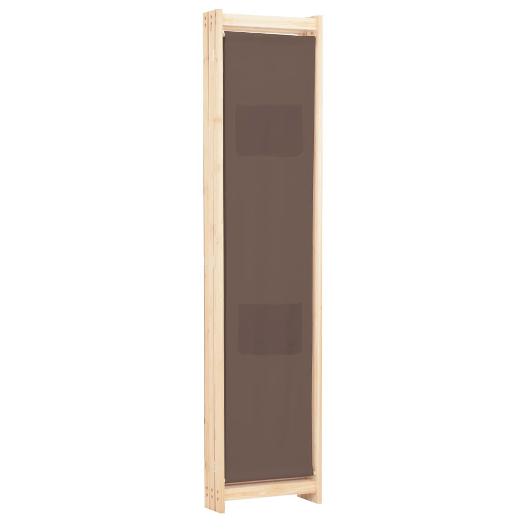 3-Panel Room Divider Brown Fabric - 120×170×4cm