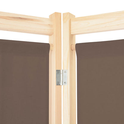 3-Panel Room Divider Brown Fabric - 120×170×4cm