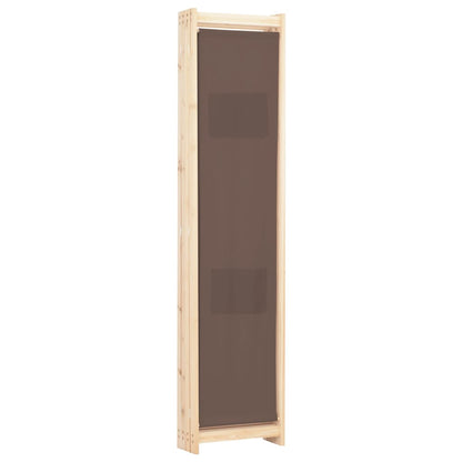 4-Panel Room Divider Brown Fabric