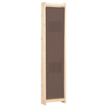 4-Panel Room Divider Brown Fabric