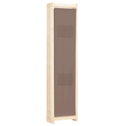 6-Panel Room Divider Brown Fabric - 240×170×4cm