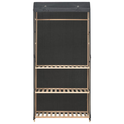 3-Tier Wardrobe Grey Fabric - 79×40×170cm