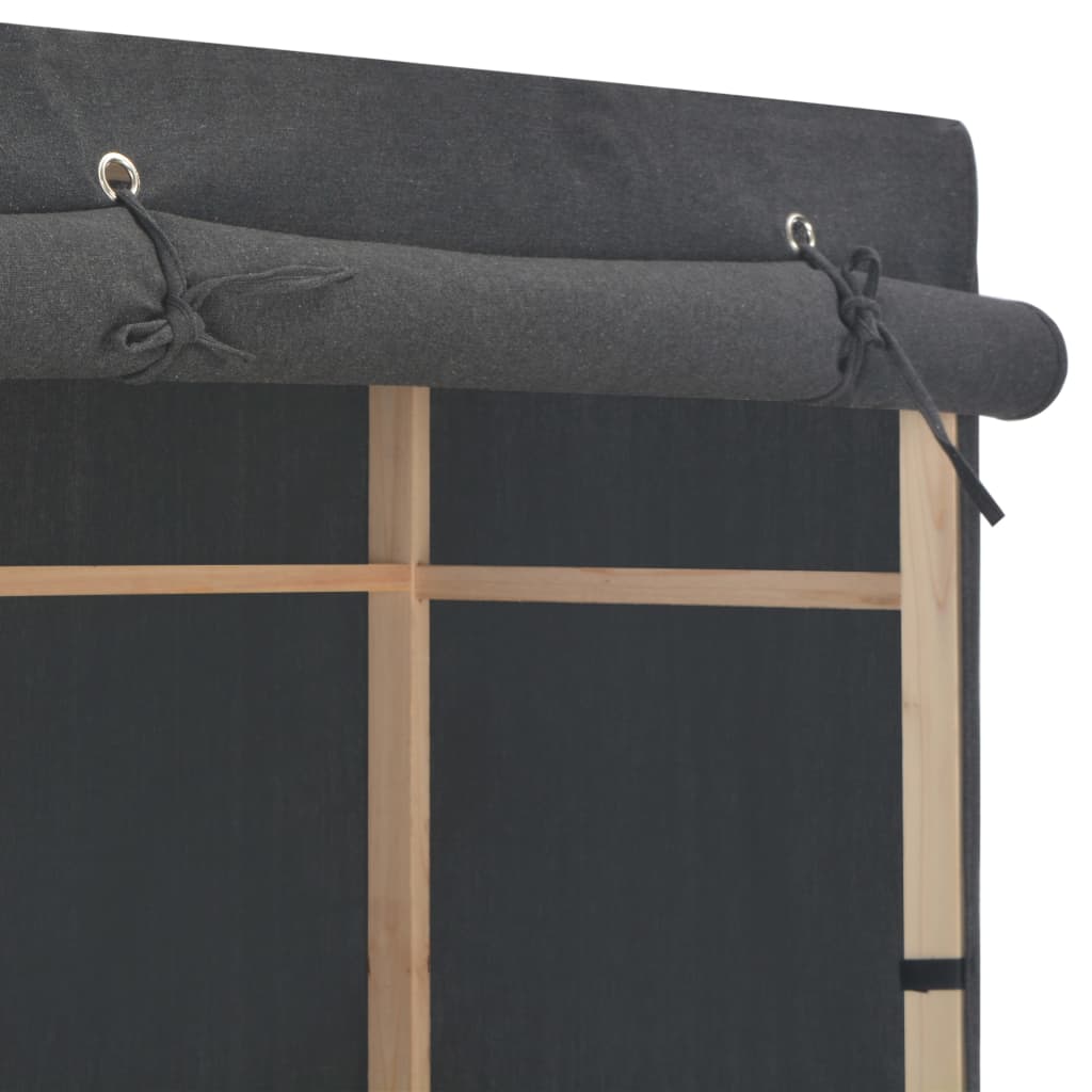 3-Tier Wardrobe Grey Fabric - 79×40×170cm
