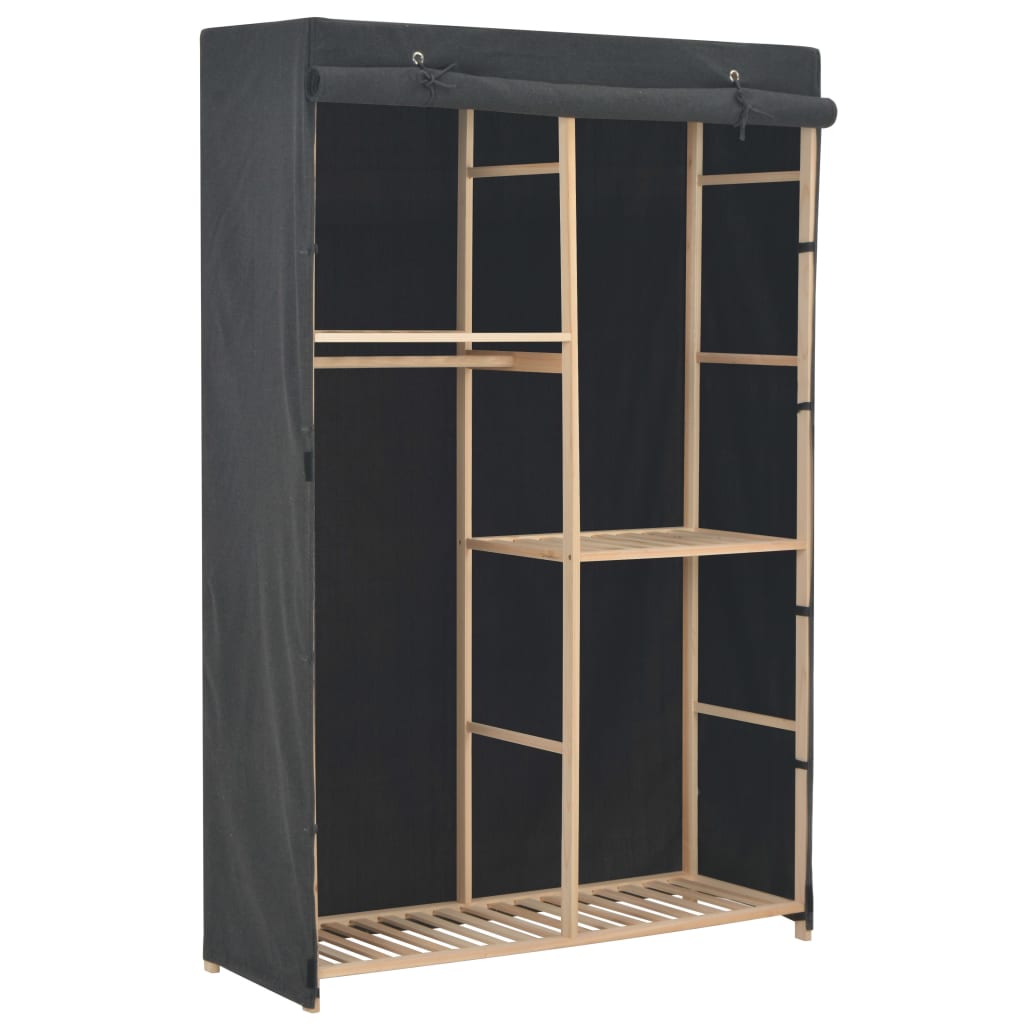 3-Tier Wardrobe Grey  Fabric