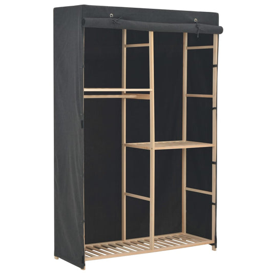 3-Tier Wardrobe Grey  Fabric