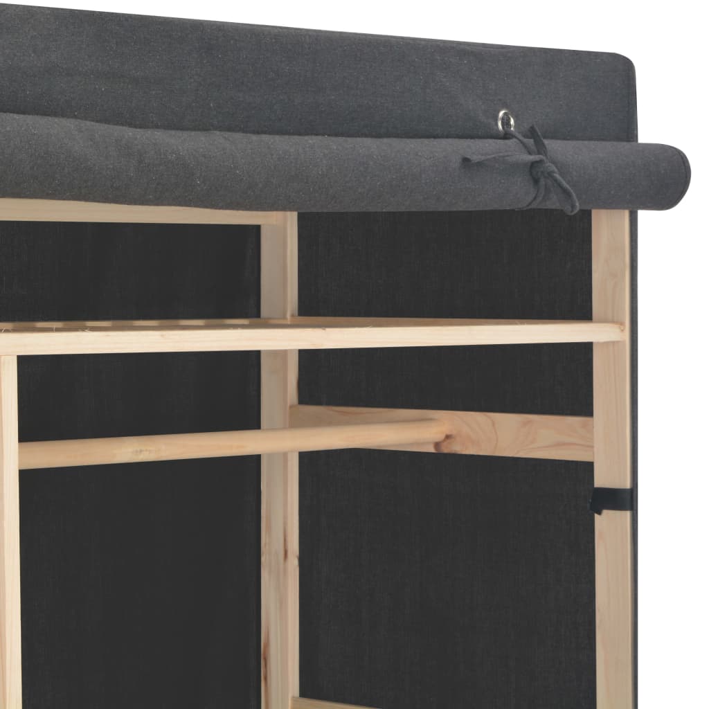 Wardrobe Grey Fabric - 110×40×170cm