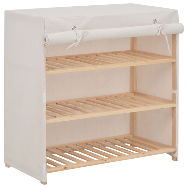  Shoe Cabinet with Cover White Fabric