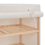 Shoe Cabinet with Cover White Fabric