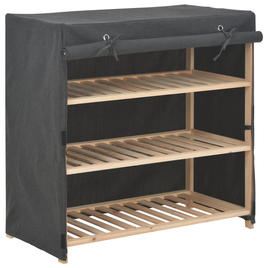 Shoe Cabinet with Cover Grey Fabric