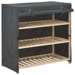 Shoe Cabinet with Cover Grey Fabric