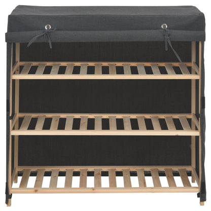 Shoe Cabinet with Cover Grey Fabric