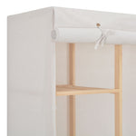 Wardrobe White Fabric Wood Frame