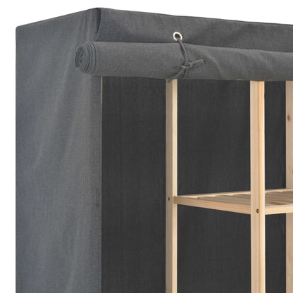 Wardrobe Grey Fabric - 173×40×170cm