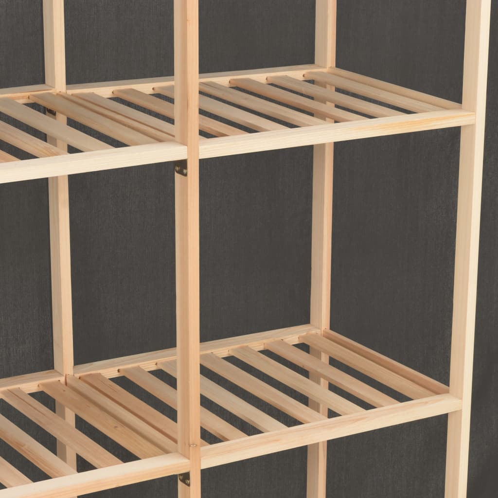 Wardrobe Grey Fabric - 173×40×170cm