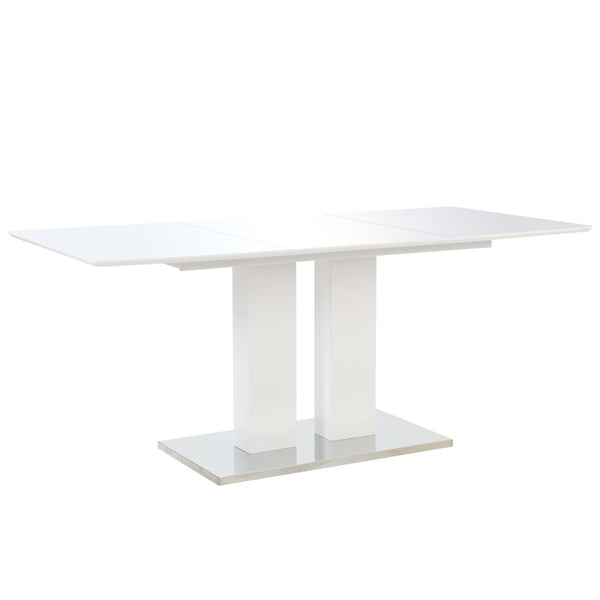  Dining Table High Gloss White MDF