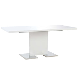 Etendable Dining Table High Gloss White MDF