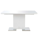Etendable Dining Table High Gloss White MDF