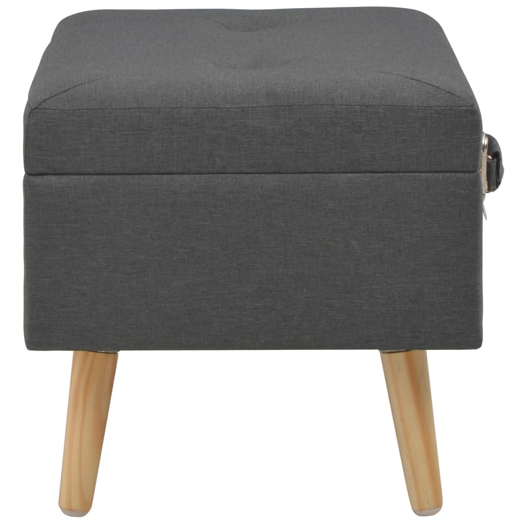 Storage Stool 40 cm Dark Grey Fabric