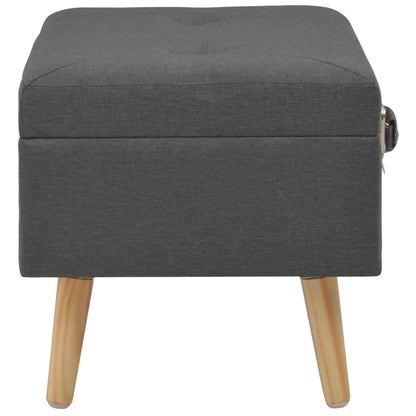 Storage Stool 40 cm Dark Grey Fabric