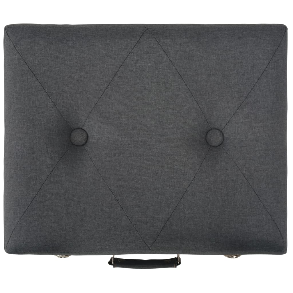 Storage Stool 40 cm Dark Grey Fabric