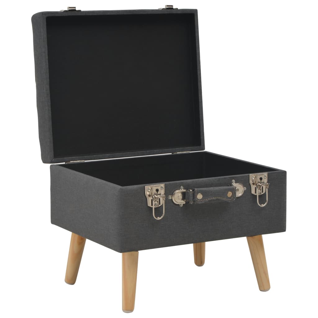 Storage Stool 40 cm Dark Grey Fabric