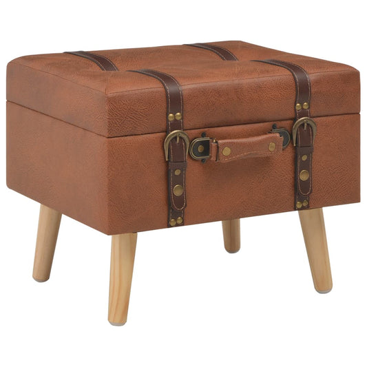 Storage Stool 40 cm Tan Leather