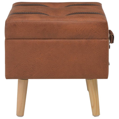 Storage Stool 40 cm Tan Leather