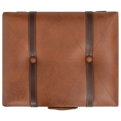 Storage Stool 40 cm Tan Leather