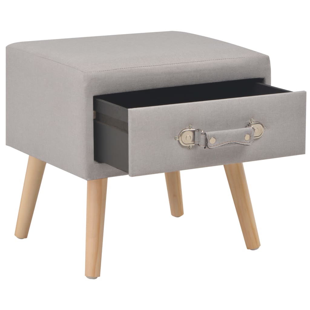 Bedside Cabinet Grey  Fabric