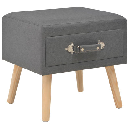 Bedside Cabinet Dark Grey Fabric