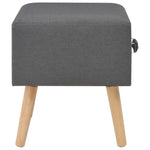 Bedside Cabinet Dark Grey Fabric