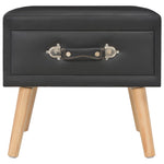 Bedside Cabinet Black  Leather