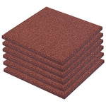 Fall Protection Tiles 6 pcs Rubber Red