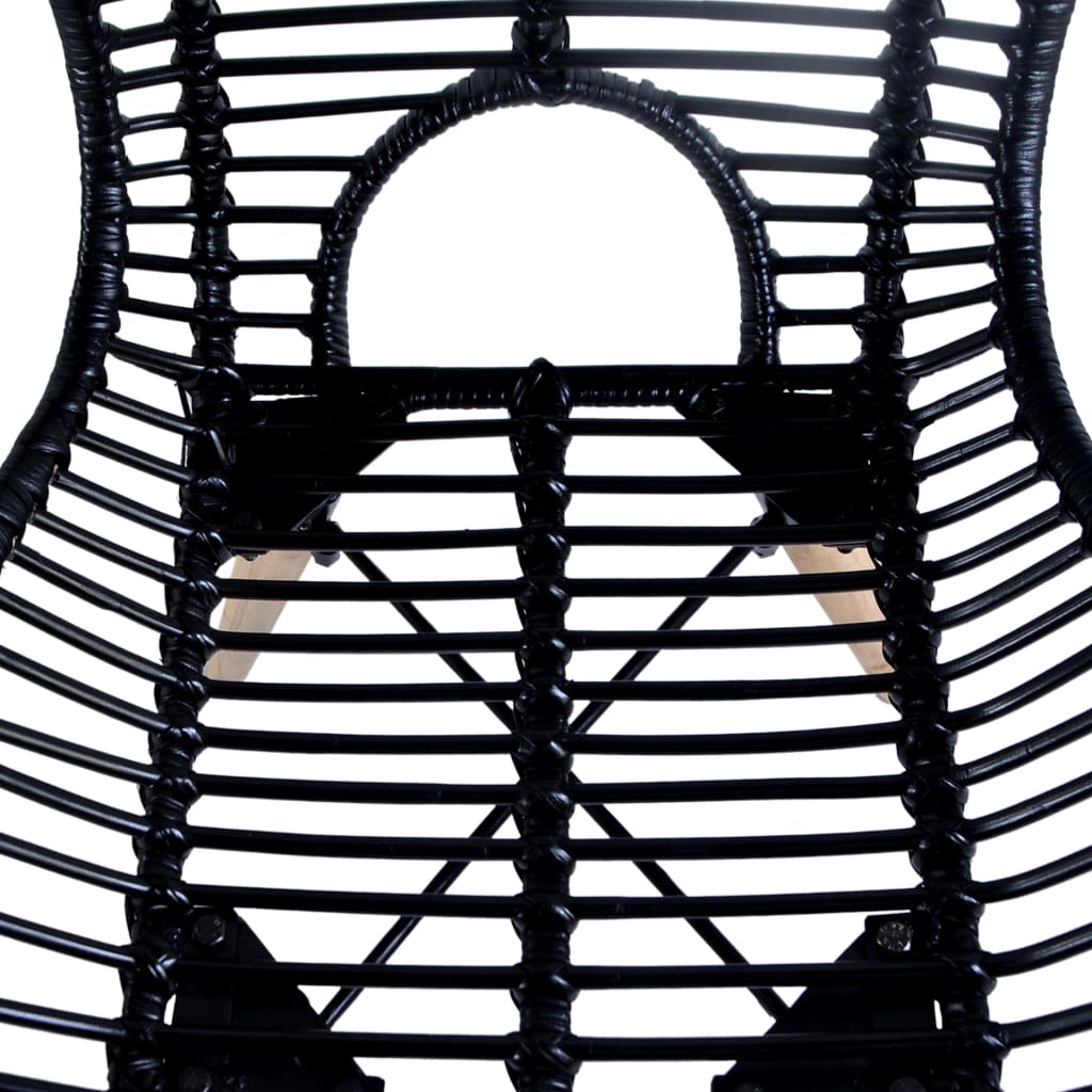 Dining Chairs 6 pcs Black Natural Rattan - 48×64×85cm