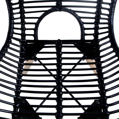 Dining Chairs 6 pcs Black Natural Rattan - 48×64×85cm