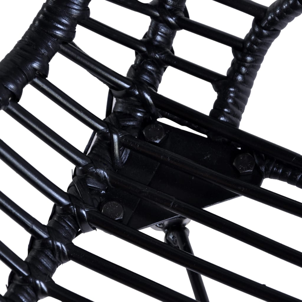 Dining Chairs 6 pcs Black Natural Rattan - 48×64×85cm