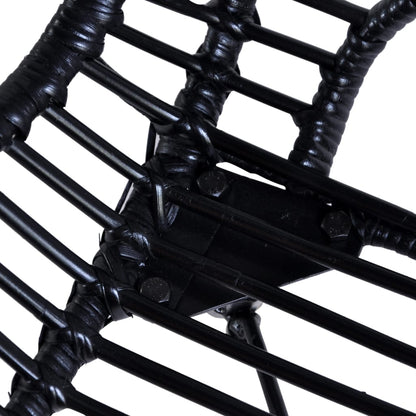 Dining Chairs 6 pcs Black Natural Rattan - 48×64×85cm