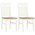 Dining Chairs 2 pcs White Solid Oak Wood