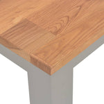 Dining Table Solid Oak Wood, Grey