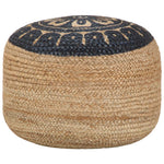 Handmade Pouffe Blue Jute