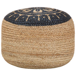 Handmade Pouffe Blue Jute