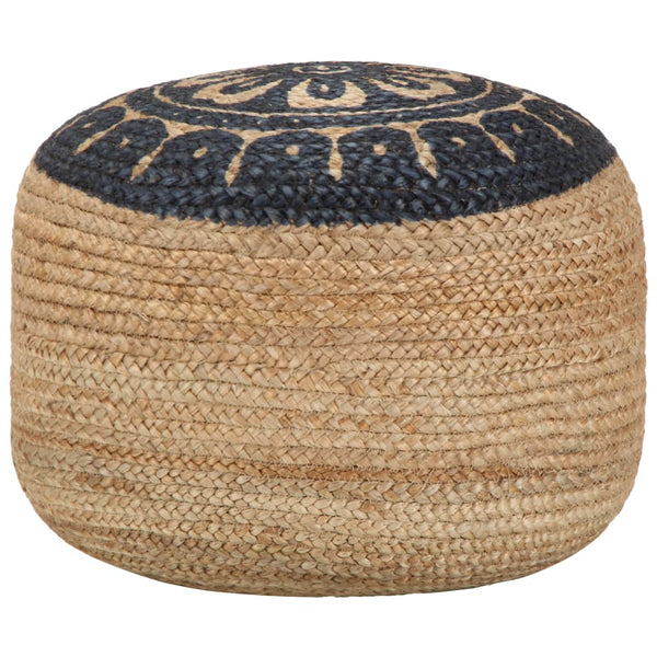  Handmade Pouffe Blue Jute