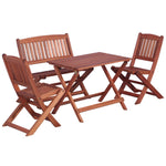 4 Piece Outdoor Dining Set for Children Solid Eucalyptus Wood